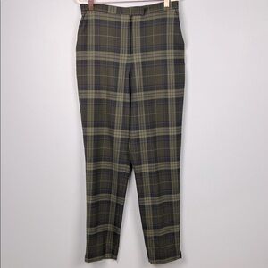 Burns women's size 8 plaid academia wool blend ankle vented pants